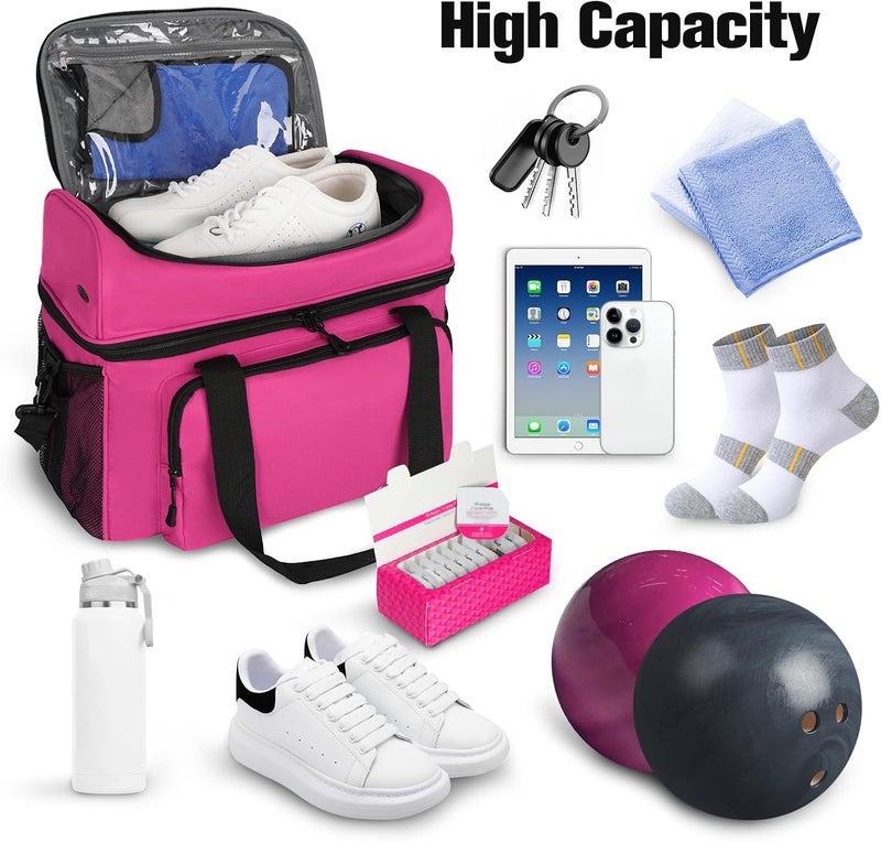 LARIPOP 2 Ball Bowling Bag, Double Bowling Ball Bag with Dual Padded Holder & Shoe Compartment- Fits Shoes Up to Mens Size 16 - Image 3